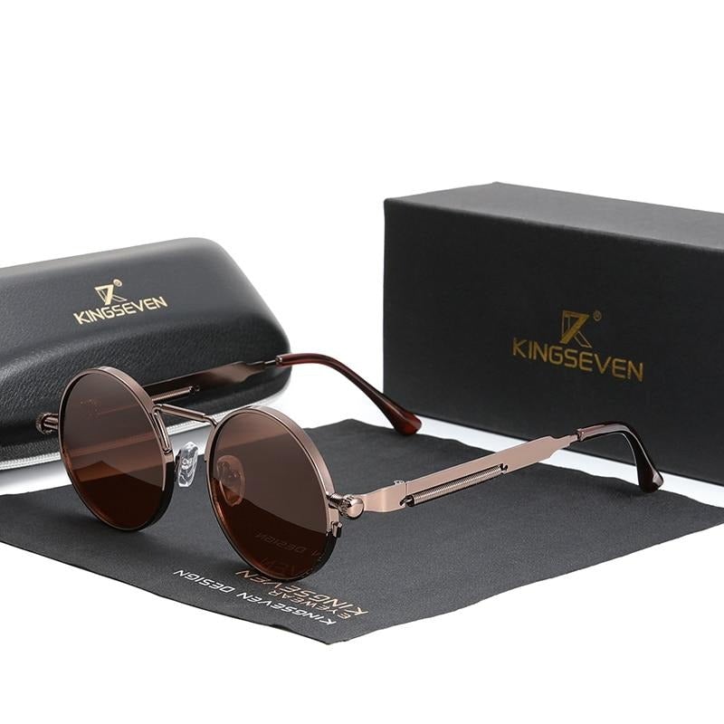 Brown Kingseven Gothic Round-Frame sunglasses