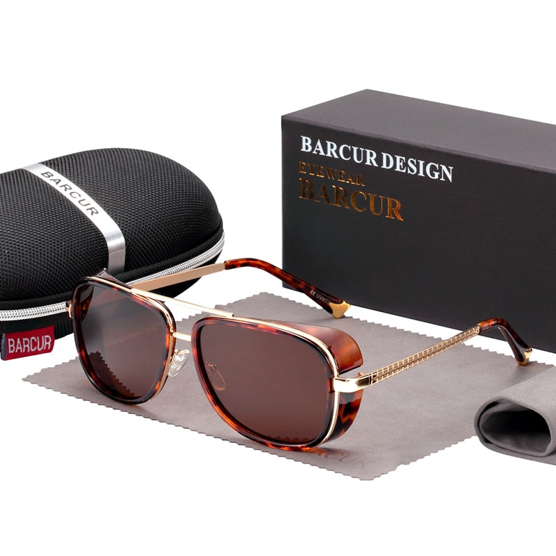 Tea coloured Barcur Stark Steampunk sunglasses