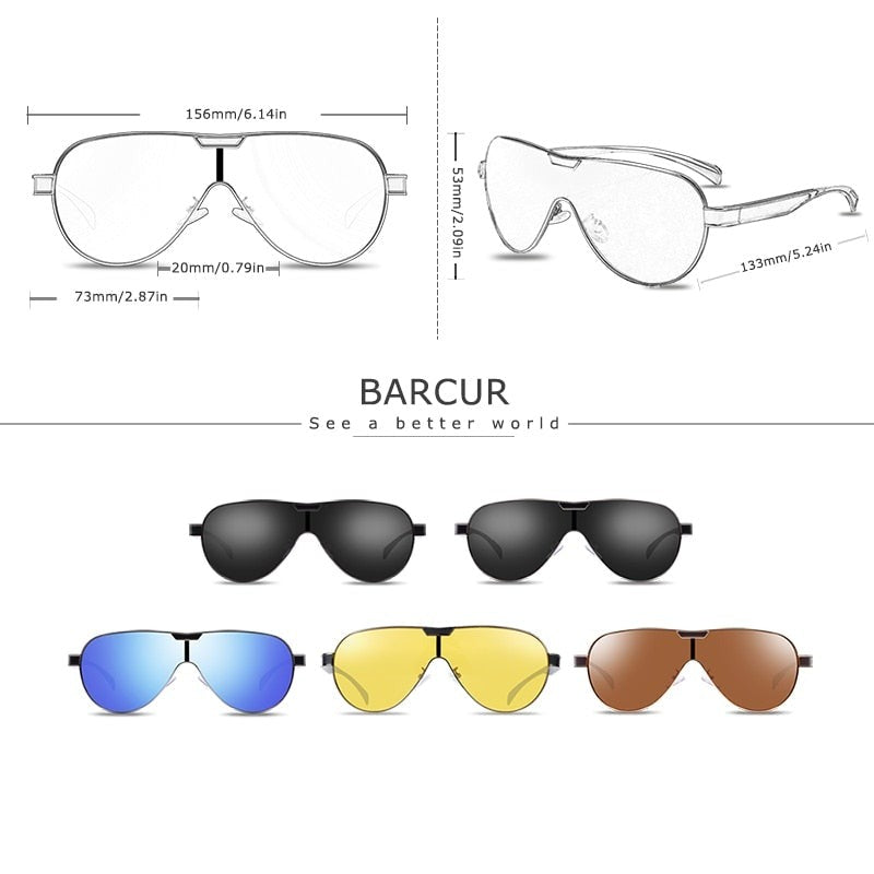 Barcur Polarised Single-Lens sunglasses product specifications and dimensions