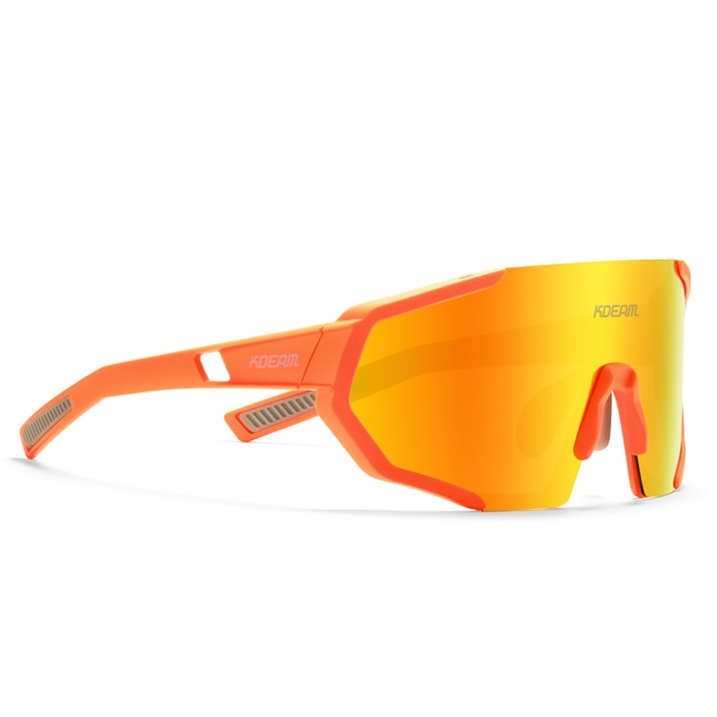 Mirror orange KDEAM TR90 Shield-Lens sunglasses