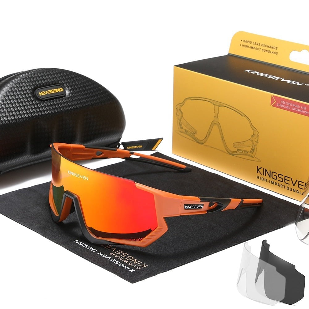 Orange heat Kingseven XTR Cycling glasses