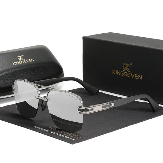 Kingseven Retro-Square Mirror sunglasses