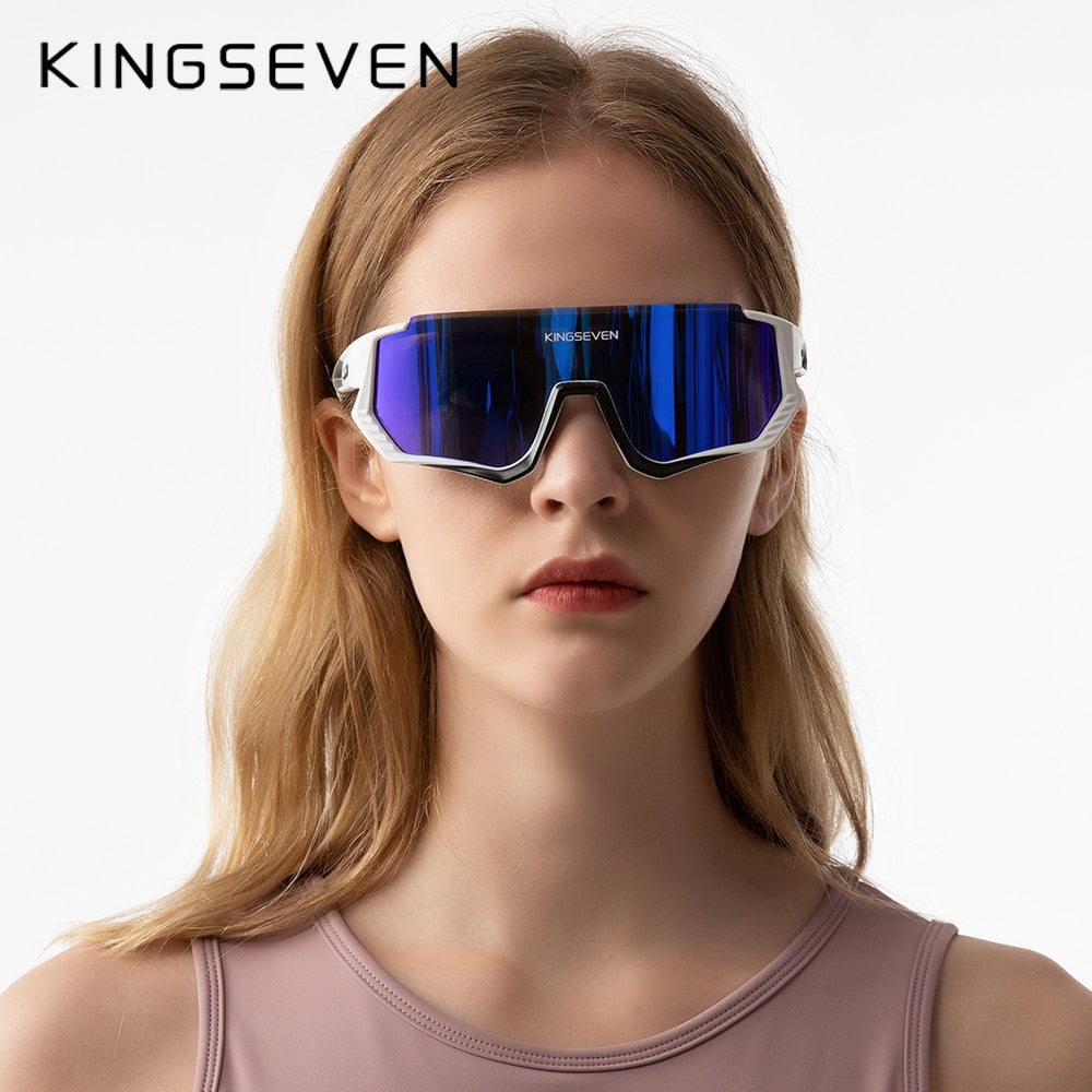 Female model wearing Kingseven XTR Cycling glasses
