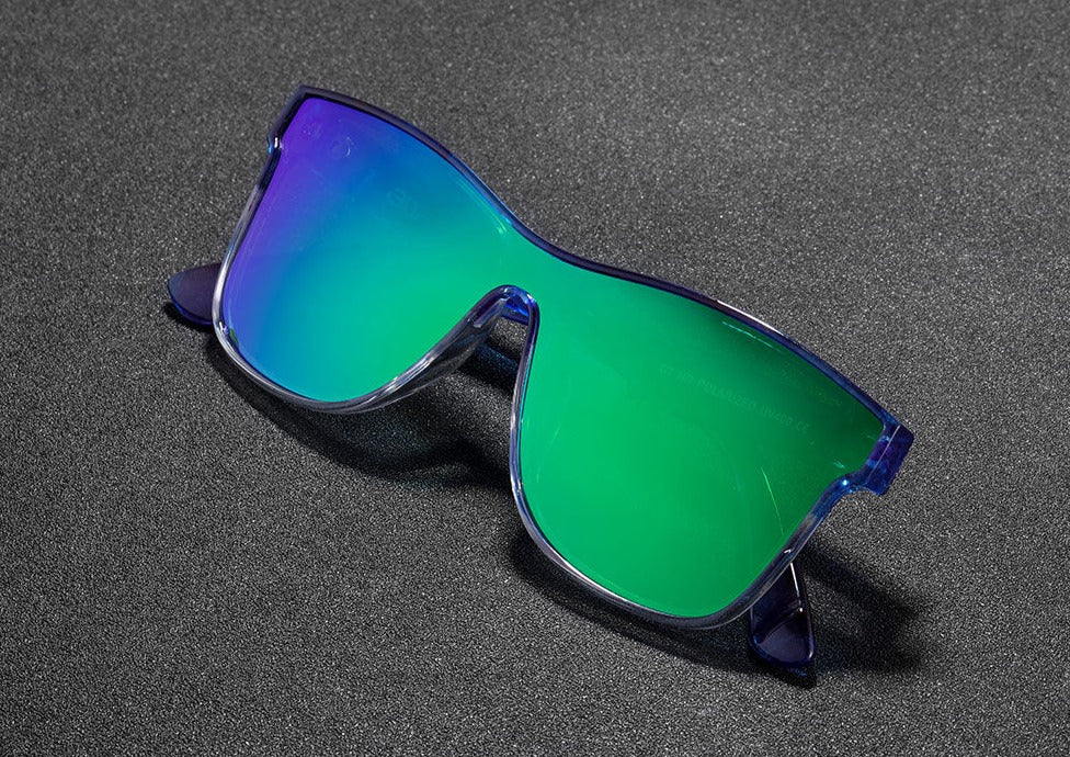 Mirror green lens KDEAM Polarised Single-Lens sunglasses