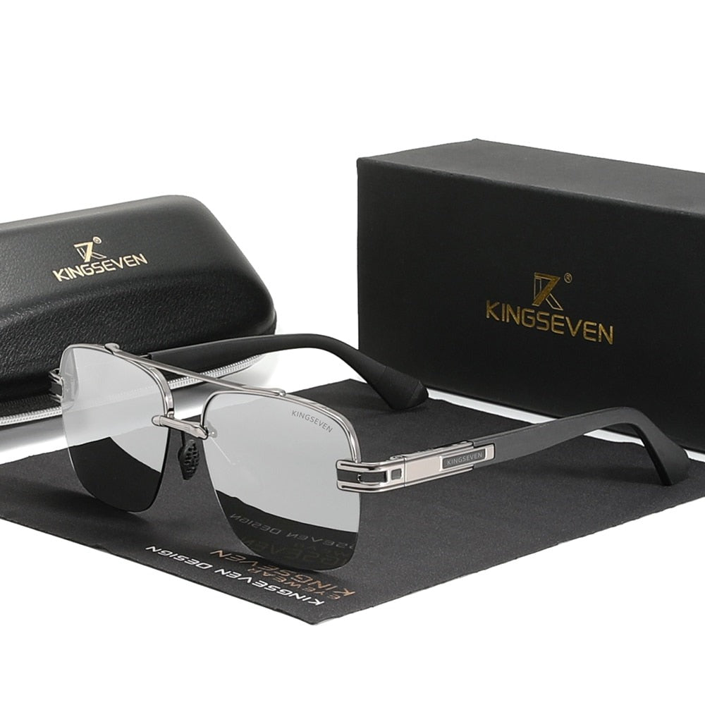 Silver lens Kingseven Retro-Square Mirror sunglasses