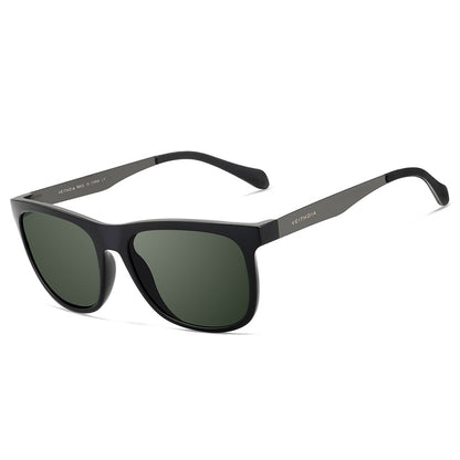 Green lens Veithdia Stainless Square sunglasses