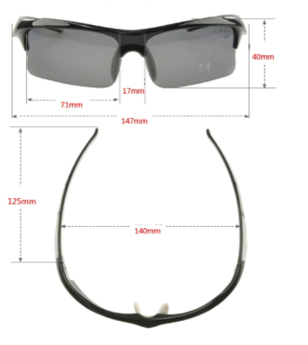 Comaxsun Outdoor Sport sunglasses product dimensions
