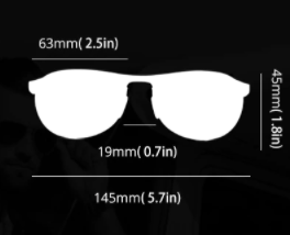 KDEAM Rimless Oval-Frame sunglasses product dimensions