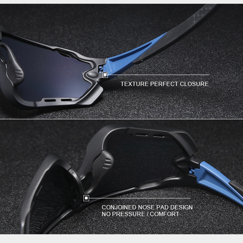 Kingseven Polarised Cycling glasses product feature display