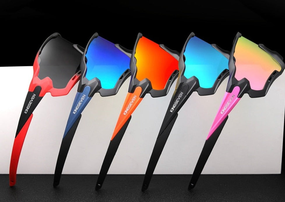 Kingseven Polarised Cycling glasses side view display of colour variants