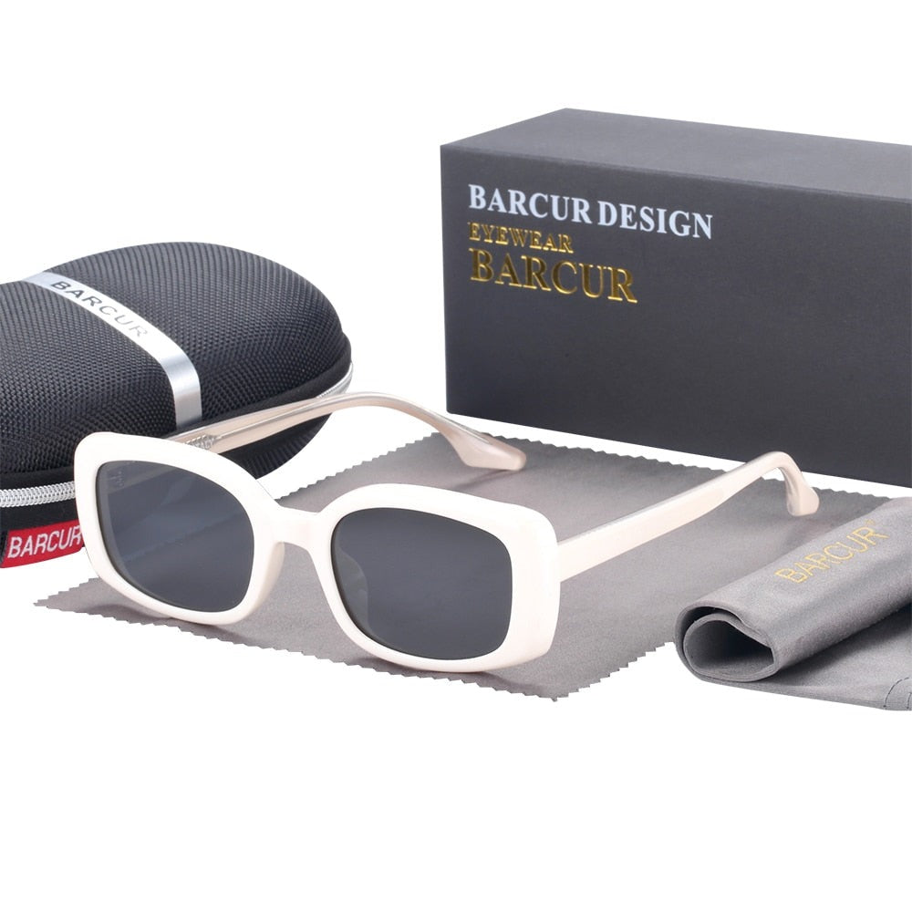 White Barcur Women's Rectangle sunglasses
