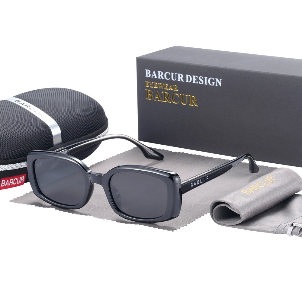 Black Barcur Women's Rectangle sunglasses