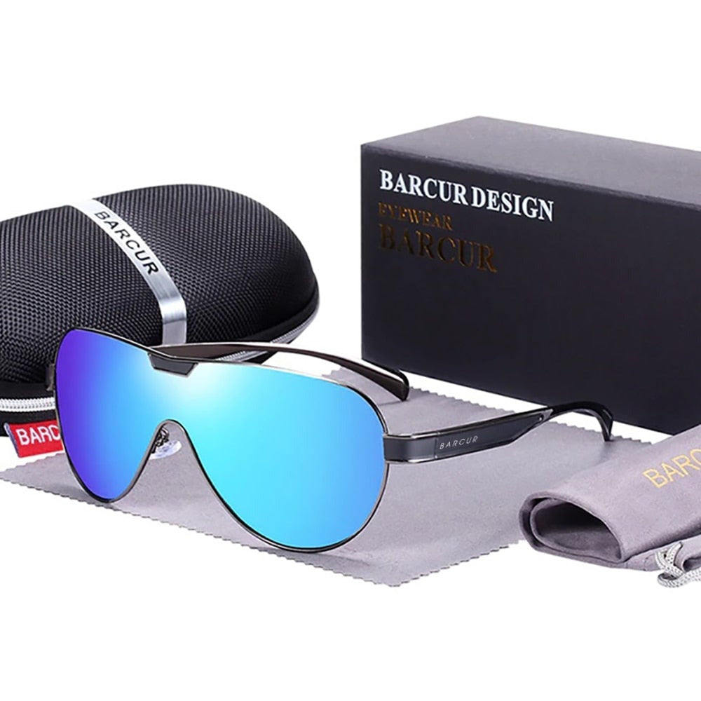 Mirror blue lens Barcur Polarised Single-Lens sunglasses