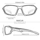 Barcur TR90 sport sunglasses product dimensions
