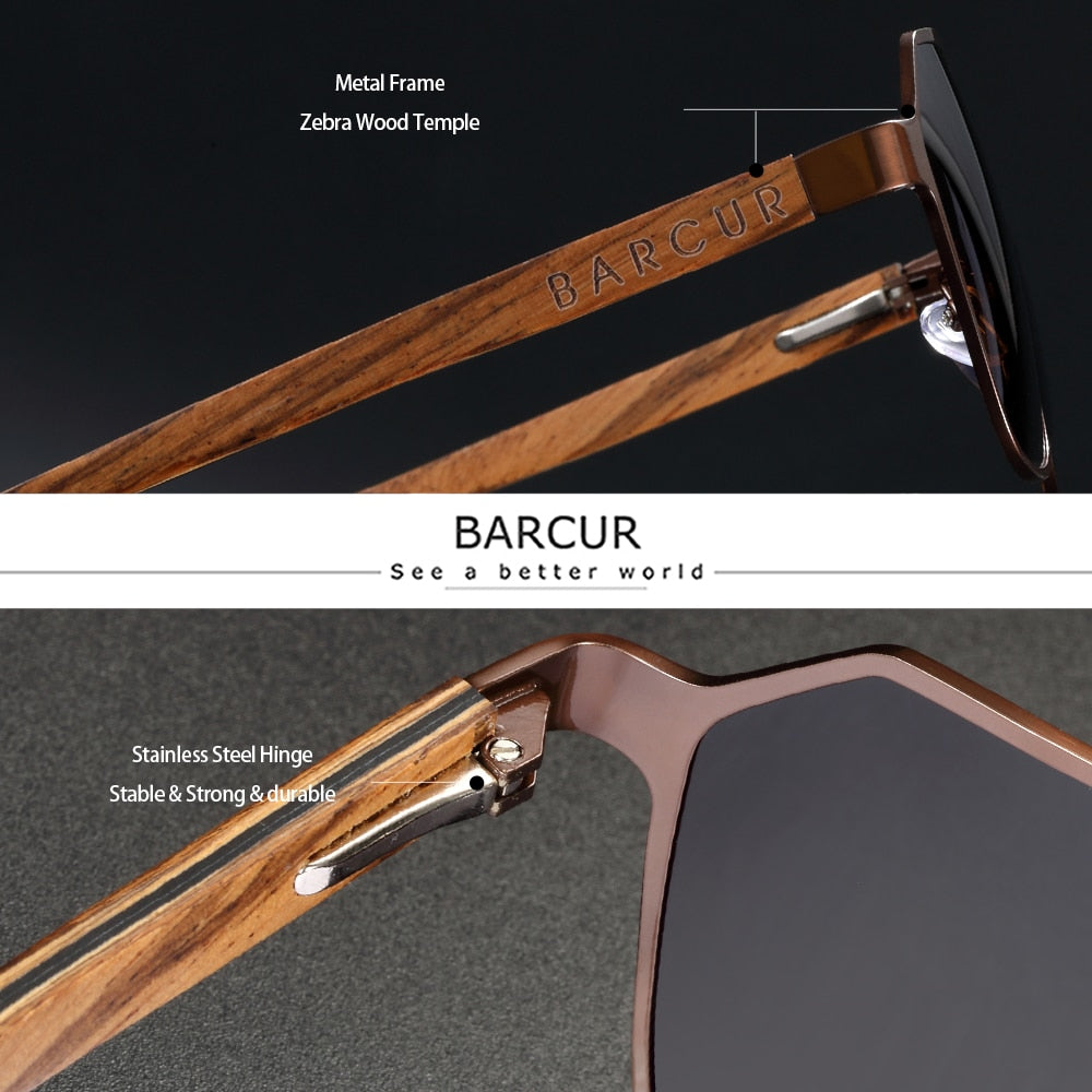 Barcur Zebra Hex sunglasses product feature display
