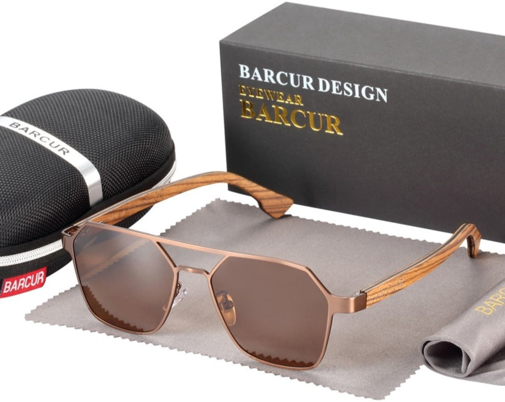 Tea coloured Barcur Zebra Hex sunglasses