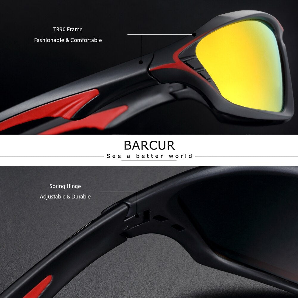 Barcur TR90 sport sunglasses  product features display