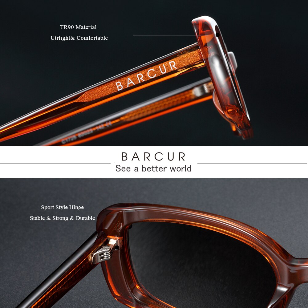 Barcur Women's Rectangle sunglasses product feature display