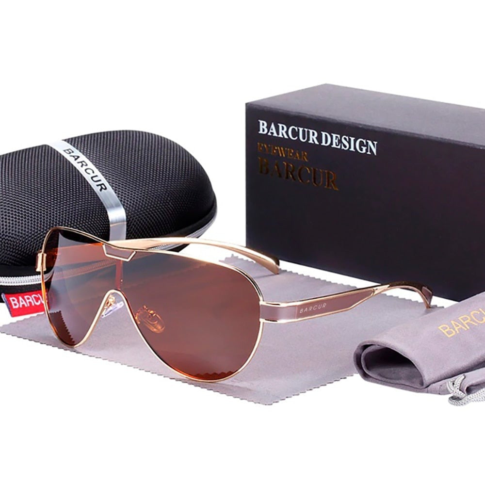 Brown Barcur Polarised Single-Lens sunglasses