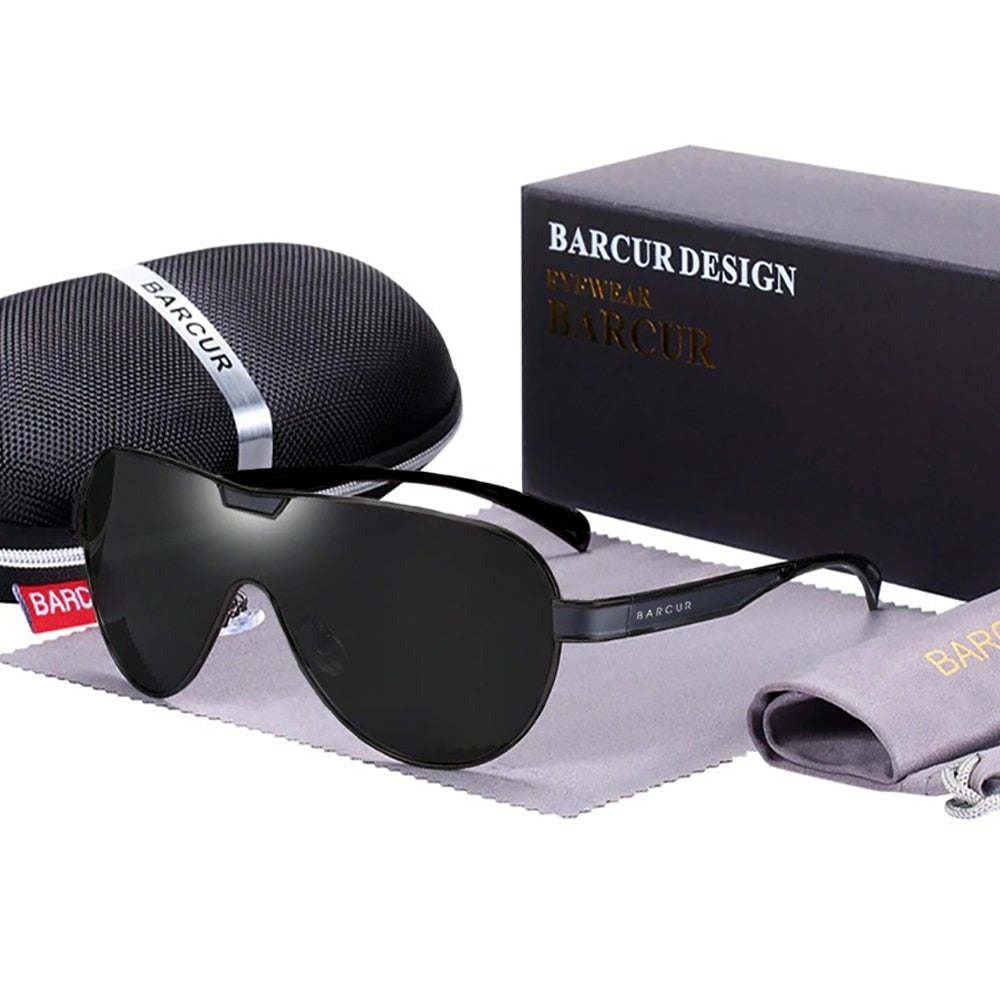 Black Barcur Polarised Single-Lens sunglasses