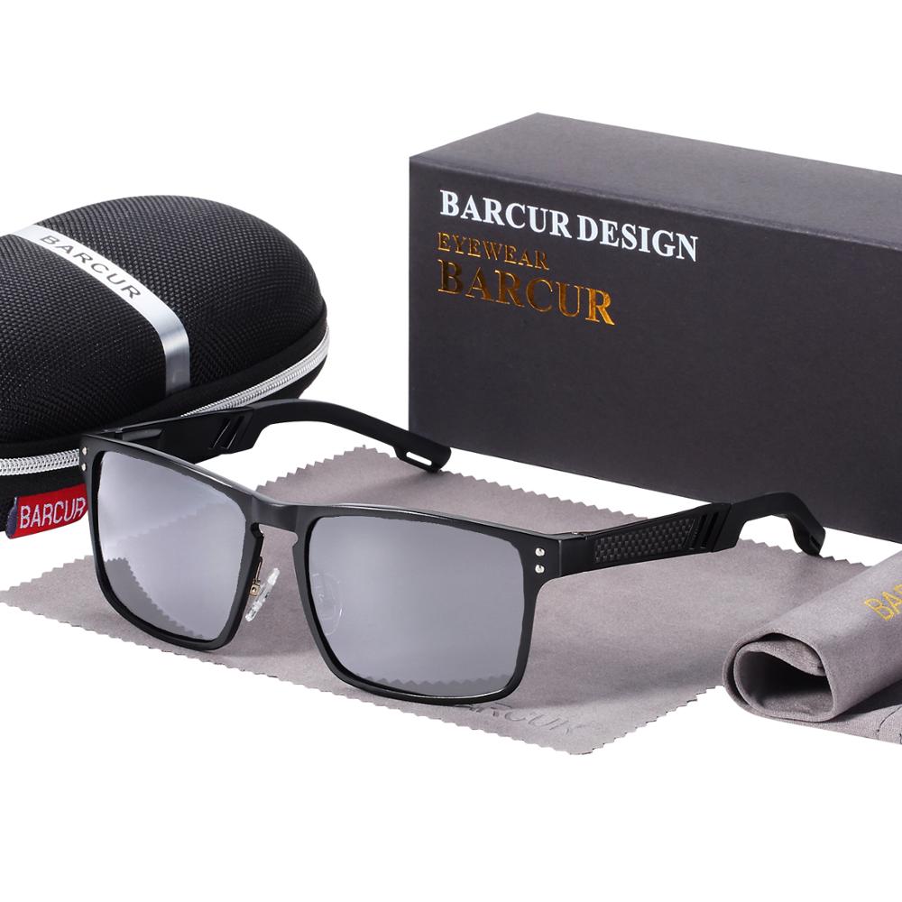 Silver lens Barcur Aluminium Square sunglasses
