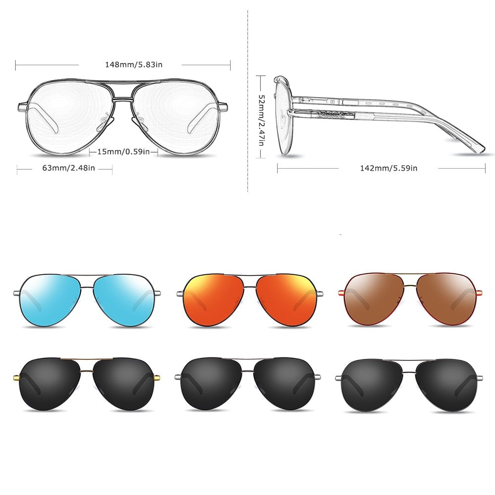 Barcur Vintage Aviator sunglasses product dimensions and specifications